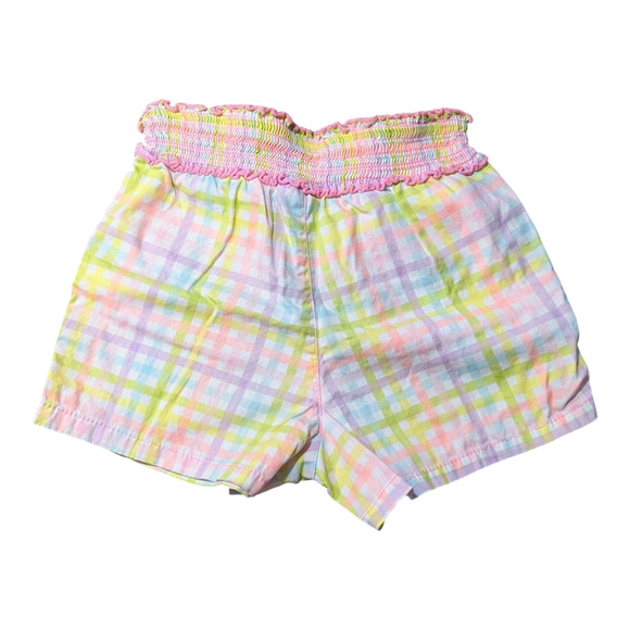 GARANIMALS-Girls Pastel Plaid 100% Cotton Shorts-Comfy Elastic Waist-5T Preowned - Picture 6 of 6